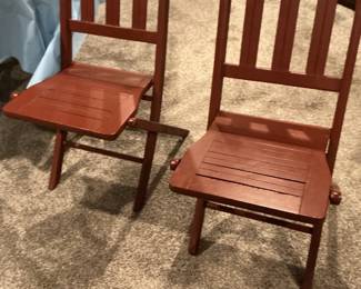Vintage Stakmore "Mission Style" Wooden Folding Chairs (Set of 2)