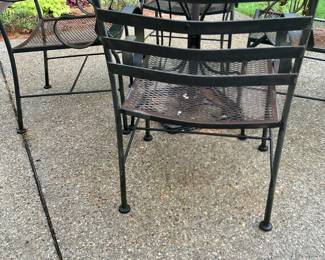 Wrought Iron Patio Table and Four Chairs Set