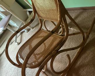 Vintage Thonet Style Bentwood and Cane Rocking Chair