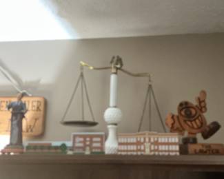 Vintage Brass and Wood Balance Scale