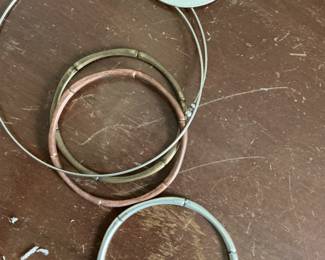 Mixed Metal Bangle Bracelets and Choker Necklace Set