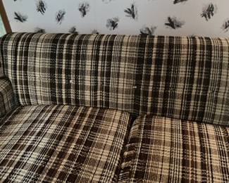 Vintage Plaid Sleeper Sofa