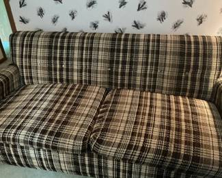 Vintage Plaid Sleeper Sofa