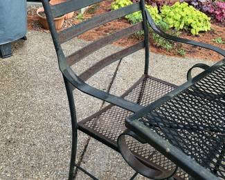 Wrought Iron Patio Table and Four Chairs Set
