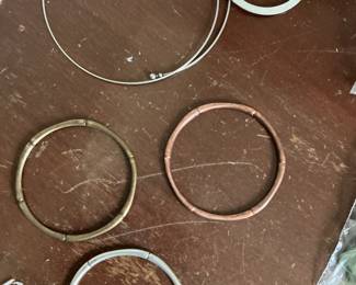 Mixed Metal Bangle Bracelets and Choker Necklace Set