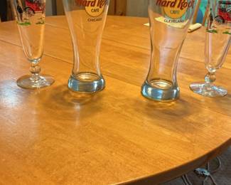 Assorted Collectible Glasses: Hard Rock Cafe (Chicago, Cleveland) and Vintage Car (Buick Model C)