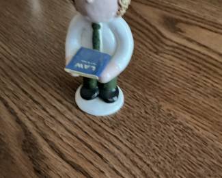 Ceramic Lawyer Figurine with Book