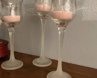 Partylite Iced Crystal Trio Candle Holders (Set of 3)