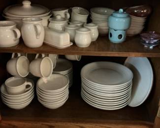 Pfaltzgraff "Bistro" White Ceramic Dining Set for 12