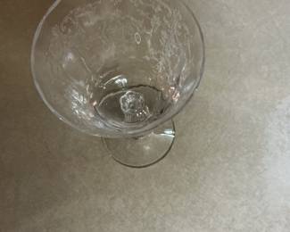 Fostoria Navarre Etched Crystal Claret Wine Glasses