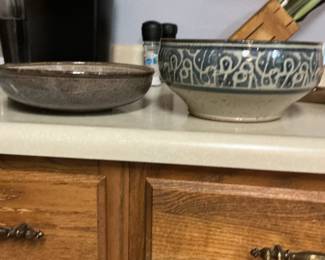 Set of Two Stoneware Serving Bowls