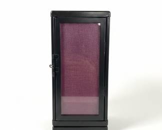 Black Metal Lantern with Purple Glass and Tealight Holders