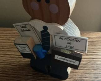 Wooden Attorney Figure