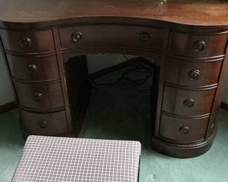 Vintage Maddox Tables Kidney-Shaped Desk and Chair Set