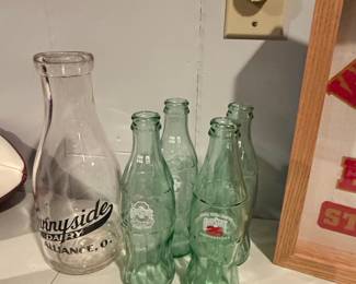 Vintage Sunnyside Dairy Milk Bottle and Ohio State University Commemorative Bottles