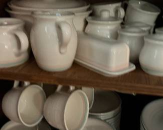 Pfaltzgraff "Bistro" White Ceramic Dining Set for 12