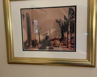Framed Print of John Singer Sargent's "Breakfast in the Loggia"