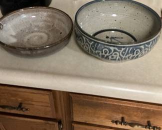 Set of Two Stoneware Serving Bowls
