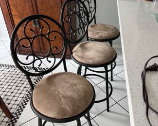 #17 - $60 - Barstools as a set of 3 counter height 23 up to seat & 39 to the top 