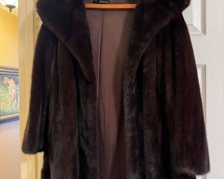 #65 - $400 - Dark Brown mink 3/4 coat Kreegers New Orleans sz 6