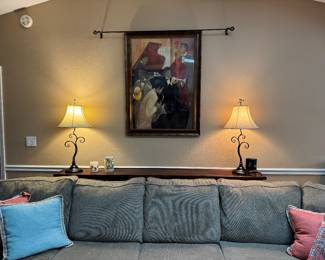 Living Room Teal sofa. 