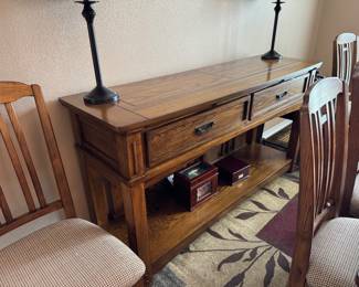 #1 - $300 - Sideboard with two drawers side by side and shelve 66Lx35Hx20D