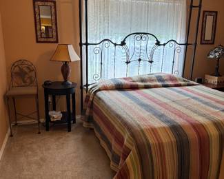 #57 - Black iron king size bed frame 85Wx88H