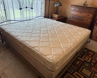 57. $360- Black iron king size bed frame 85Wx88H - mattress optional 