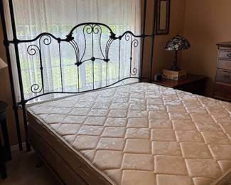 57. $360- Black iron king size bed frame 85Wx88H - mattress optional 