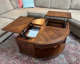 #24 - $200 - Coffee table with lift tray tables (2) 36x36x19