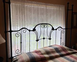 #57. $360- Black iron king size bed frame 85Wx88H - mattress optional 