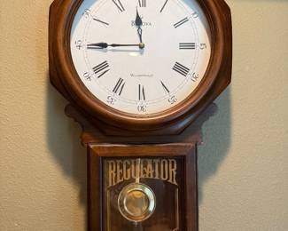 #12 - $60 - Wall clock Bulova regulator 14Wx5Dx25T