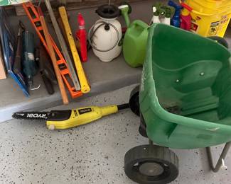 Scotts spreader/ electric pole saw