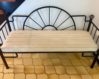 Entryway iron/ cushioned bench 