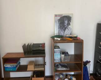 Shelving units, office supplies 