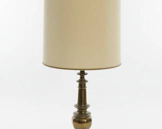 Vintage Stiffel Brass Baluster Table Lamp with Cream Shade