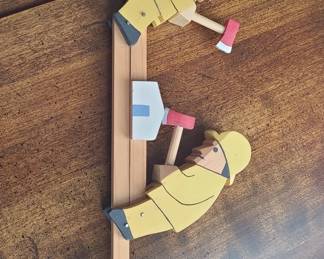 Wooden Firefighter Kinetic Toy