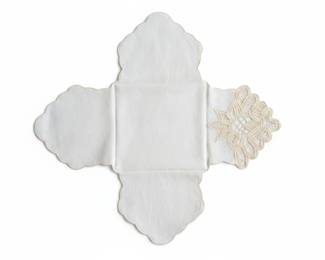Antique Maltese Silk Bobbin Lace Handkerchief