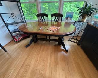 Oval Pedestal Dining Table with Four Chairs