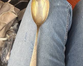 Stieff Sterling Silver Repouss Serving Spoon