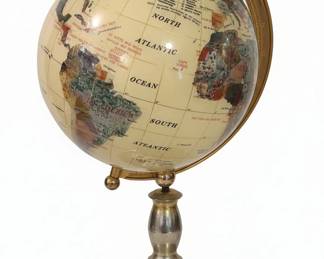 Alexander Kalifano Gemstone Inlaid Globe