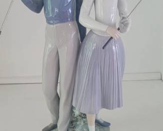 Lladro Golfing Couple Porcelain Figurine
