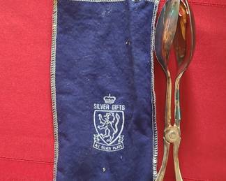 Simeon L.  George H. Rogers Co. Silver Plate Flatware Set with Tongs