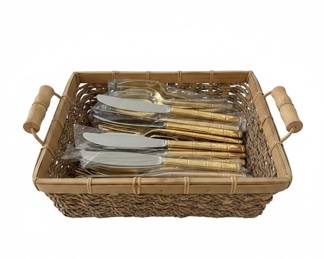 BelPre Rebeccacraft Bamboo Handle Stainless Steel Flatware Set