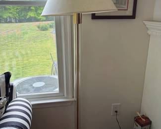 MidCentury Modern Acrylic and Brass Floor Lamp