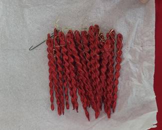 Red Glitter Icicle Christmas Ornaments