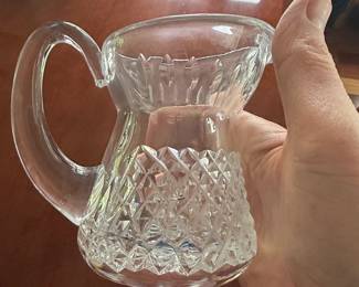 Cut Crystal Glass Creamer Pitcher  Wexford Pattern