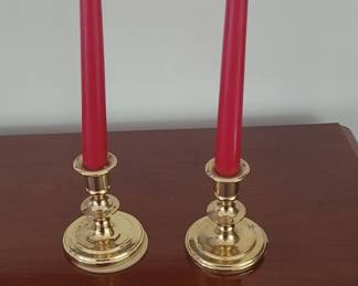 Baldwin Solid Brass Candlesticks Pair