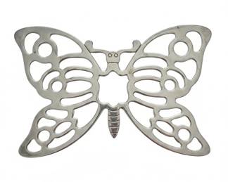 Vintage Leonard Silver Plate Butterfly Trivet