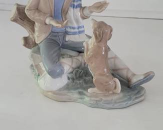 NAO by Lladro Shepherd Boy with Dog Porcelain Figurine